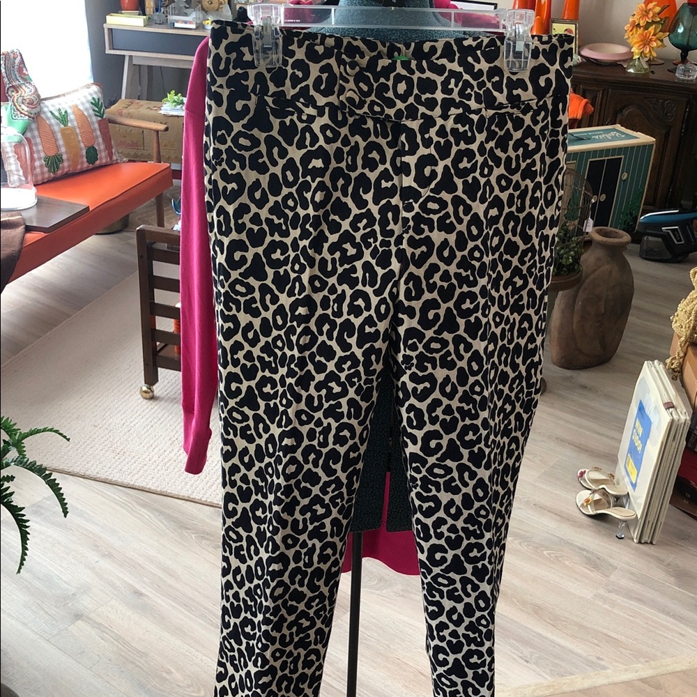 Lilly Pulitzer Leopard Print Slim capri Pants - Black & Cream